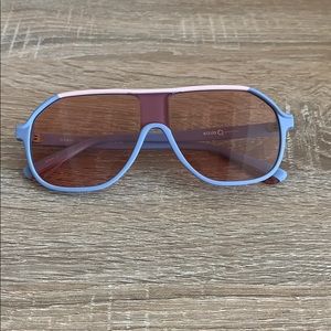 Baby blue and pink aviator sunglasses